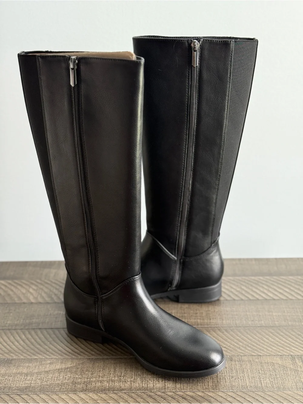Xappeal Classic Black Knee-High Women's Riding Boots Size 6.5 M
